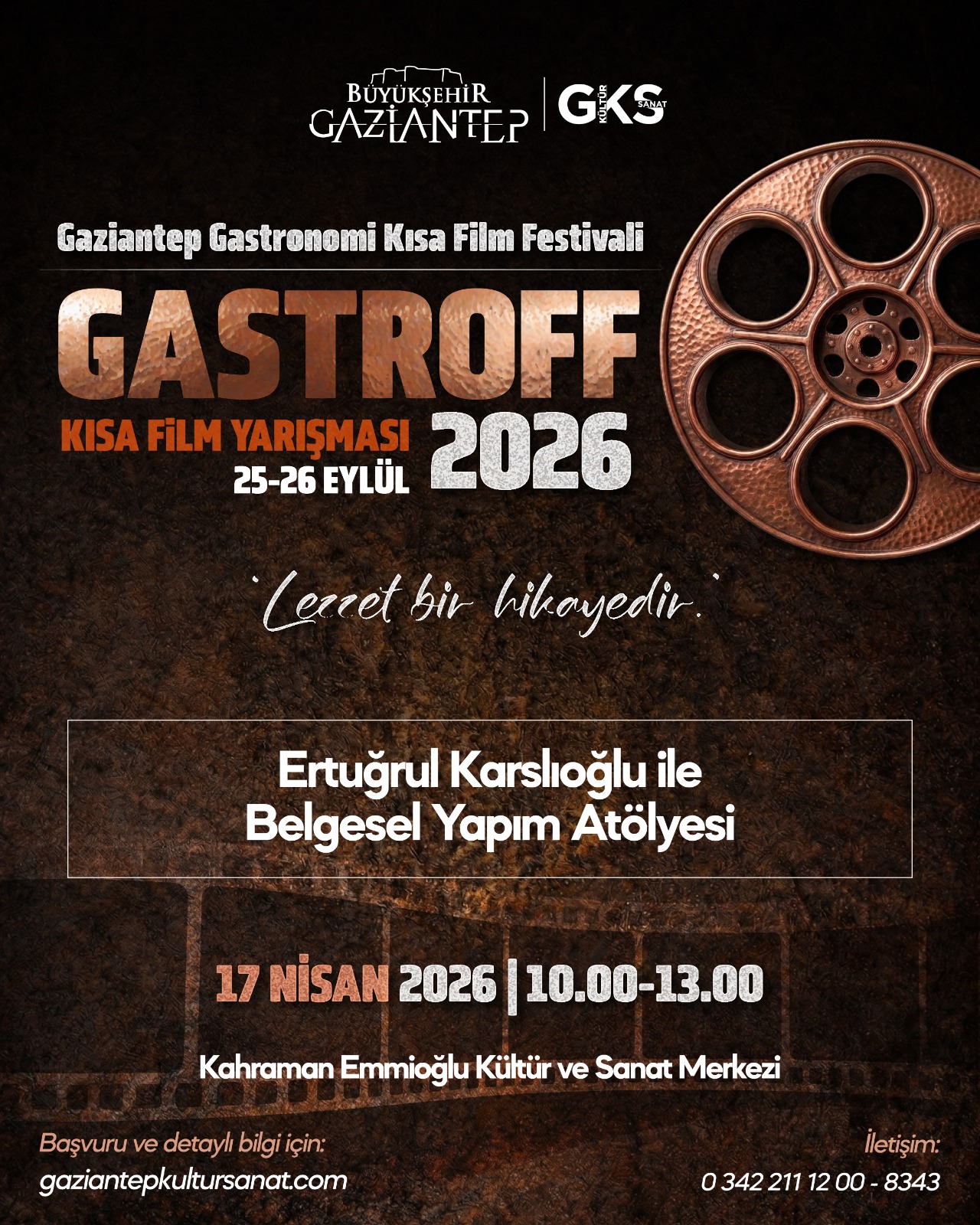 Gaziantep Gastronomi Film Festivali Kısa Film Üretim Atölyeleri 2026 Başvuruları Devam Ediyor