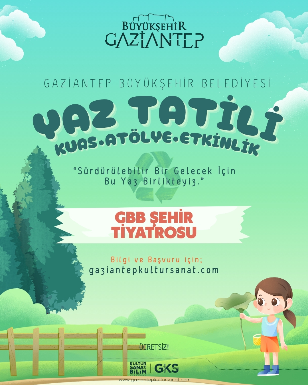 GBB Şehir  Tiyatrosu Yazlık Tiyatro Atölyesi Başvuruları  Başladı.