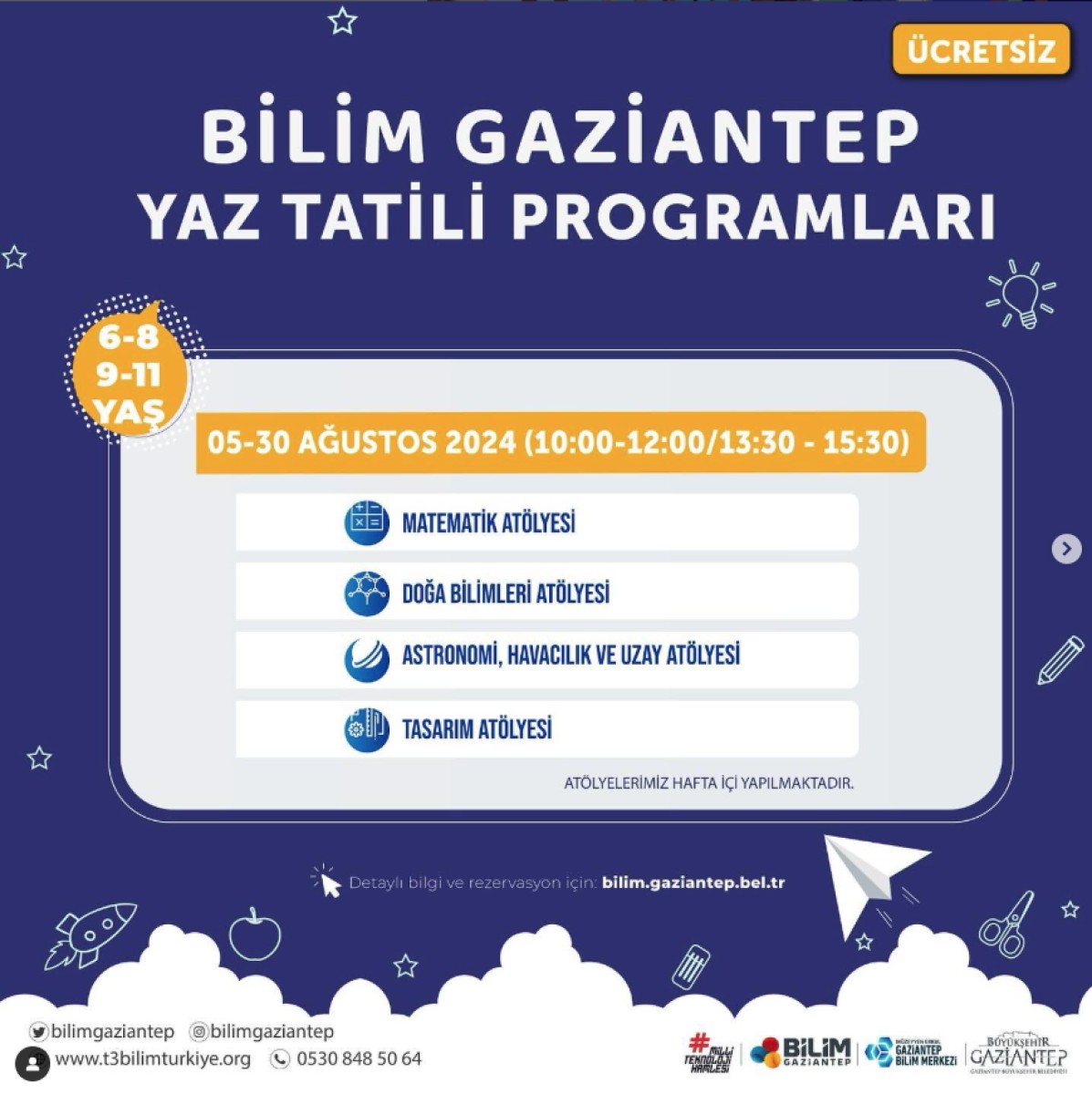Bilim Gaziantep’te Yaz Tatili Programları