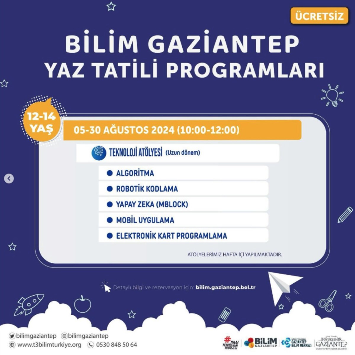 Bilim Gaziantep’te Yaz Tatili Programları
