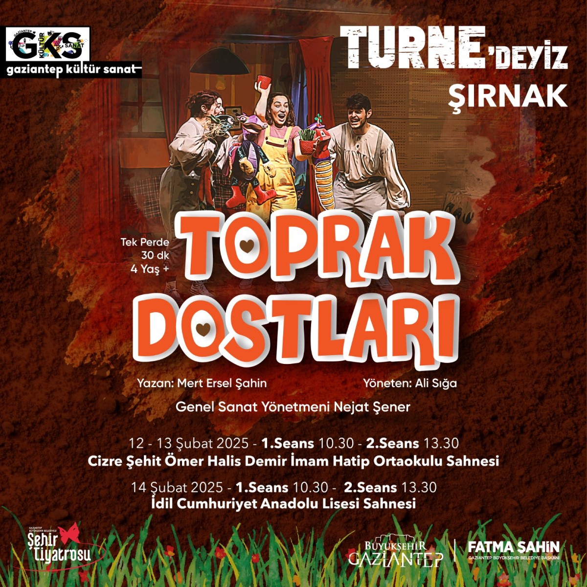 GBB Şehir Tiyatrosu "Toprak Dostları" Oyunu Şırnak'ta!