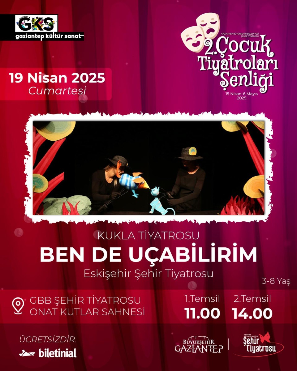 Eskişehir Şehir Tiyatrosu 'Ben de Uçabilirim' Oyun Gösterimi Onat Kutlar Sahnesinde.