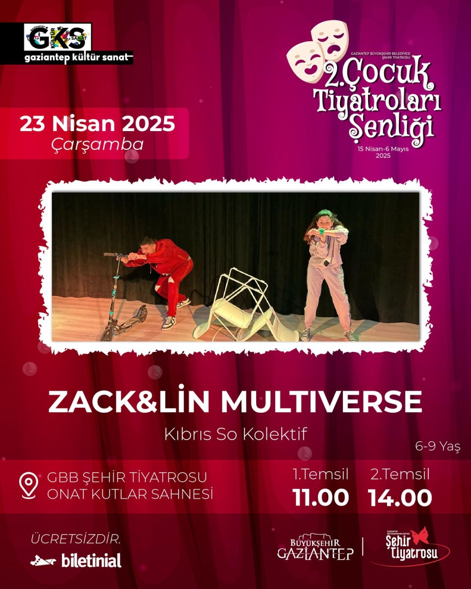 Kıbrıs So Kolektif Tiyatrosu 'ZACK&LİN MULTIVERSE ' Oyun Gösterimi Onat Kutlar Sahnesinde.