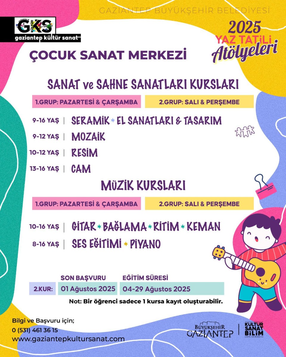 Çocuk Sanat Merkezi 2.KUR YAZ KURSLARI
