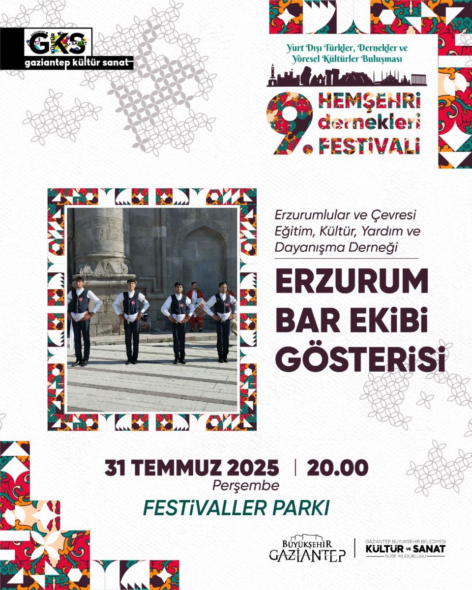 9.Hemşehri Dernekleri Festivali Yurt Dışı Türkler, Dernekler ve Yöresel Kültürler Buluşması: Erzurum Bar Ekibi Gösterisi