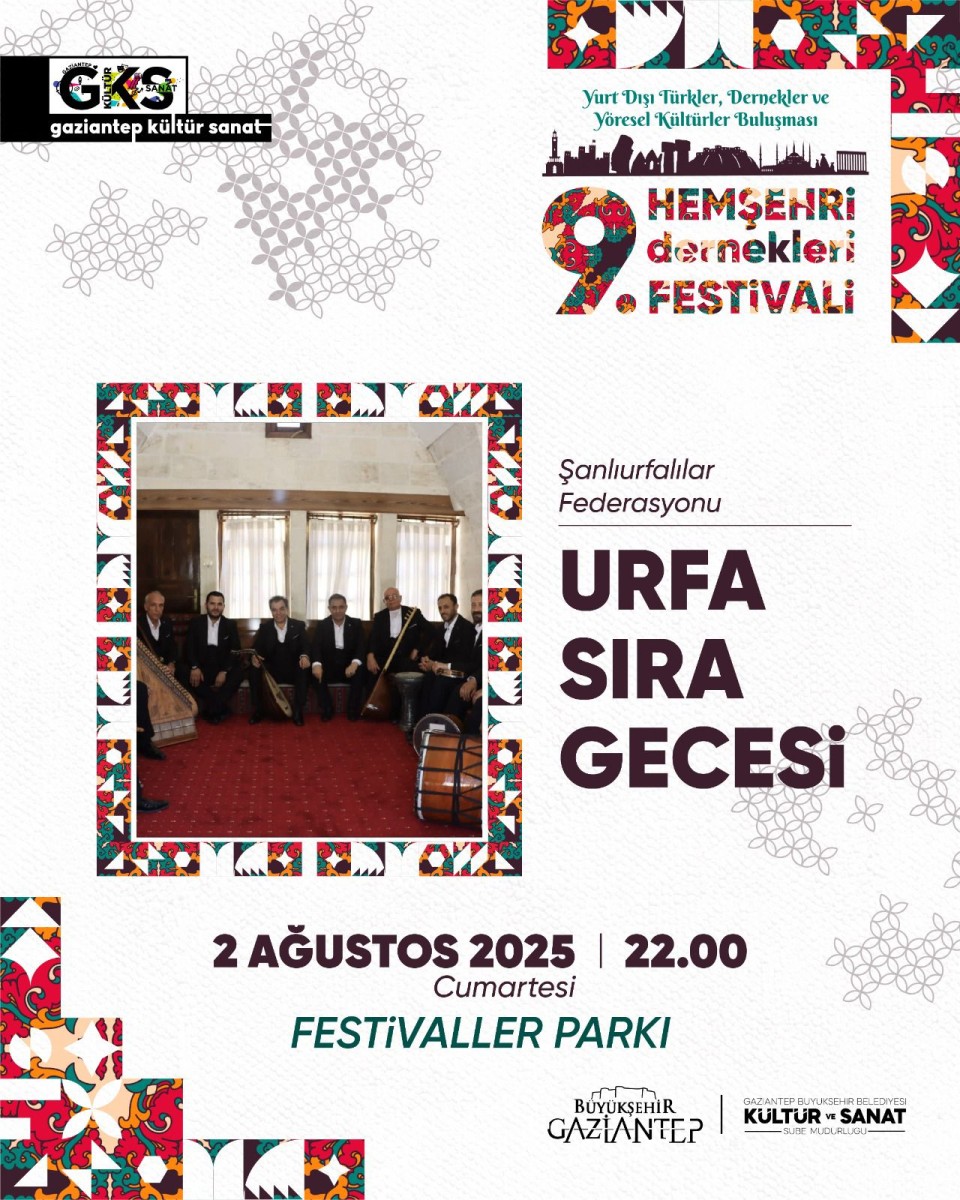 9.Hemşehri Dernekleri Festivali Yurt Dışı Türkler, Dernekler ve Yöresel Kültürler Buluşması: Urfa Sıra Gecesi