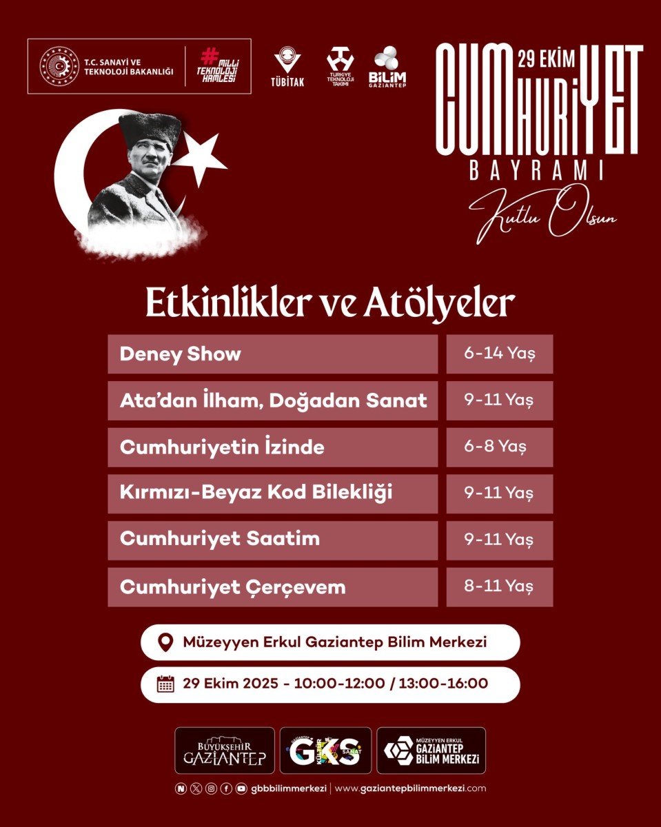 GKS - 29 Ekim CUmhuriyet Bayramı Etkinlikler ve Atölyeler