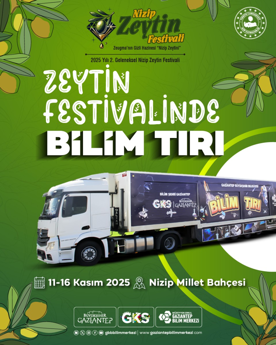 Nizip Zeytin Festivalinde Bilim Tırı