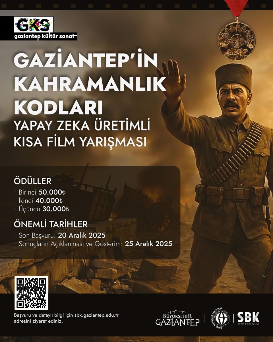Gaziantep’in Kahramanlık Kodları – Yapay Zeka Üretimli Kısa Film Yarışması