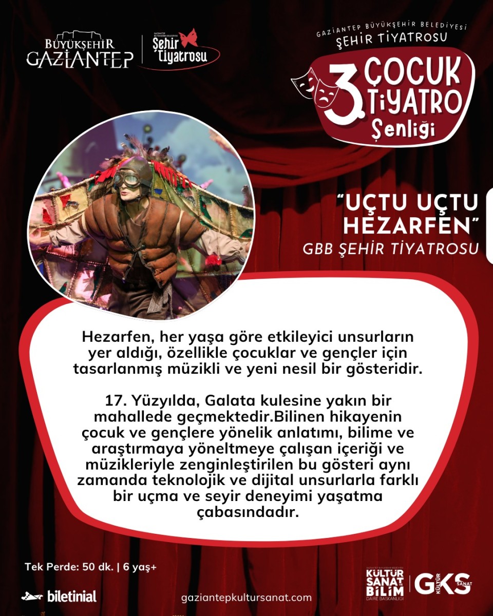 GBB Şehir Tiyatrosu 'Uçtu Uçtu Hezarfen ' Oyunu Gösterimi.