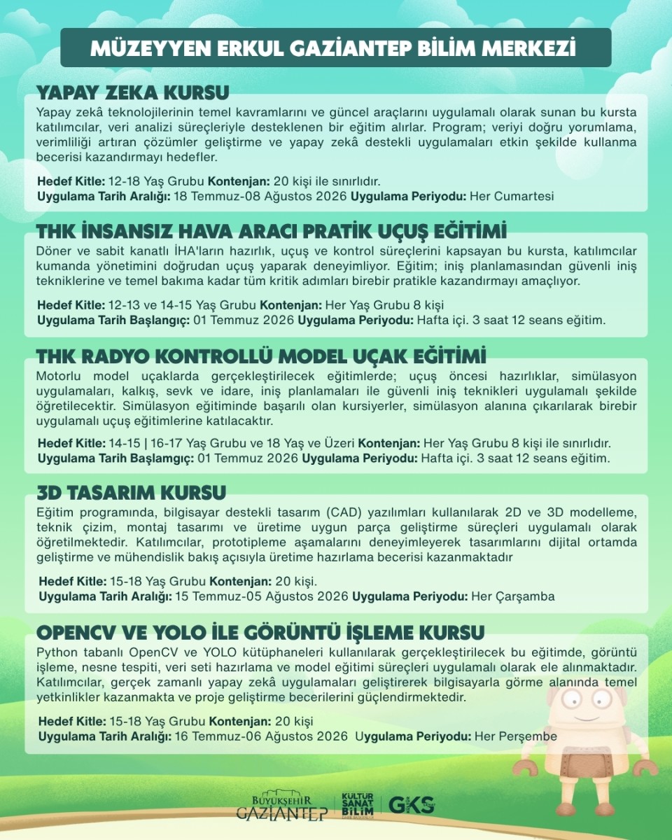 Yaz Dönemi Teknoloji ve Havacılık Kursları Başlıyor!