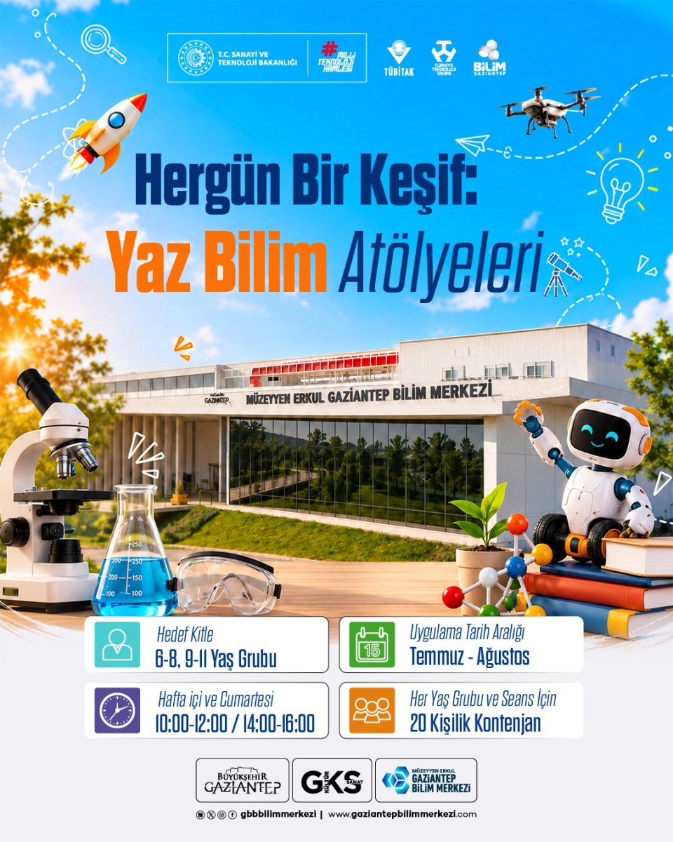 Hergün Bir Keşif: Yaz Bilim Atölyeleri  6-8-9-11 Yaş Grubu