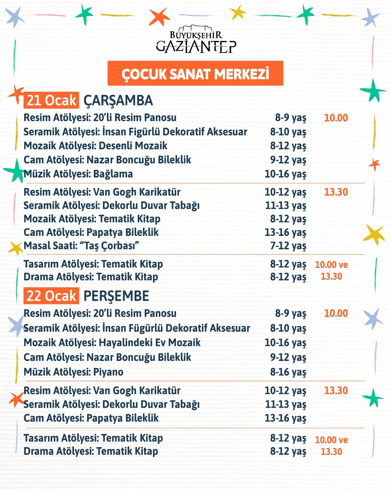 ÇOCUK SANAT MERKEZİ ''RESİM  ATÖLYESİ KOLAJ ÇALIŞMASI'' /20 OCAK