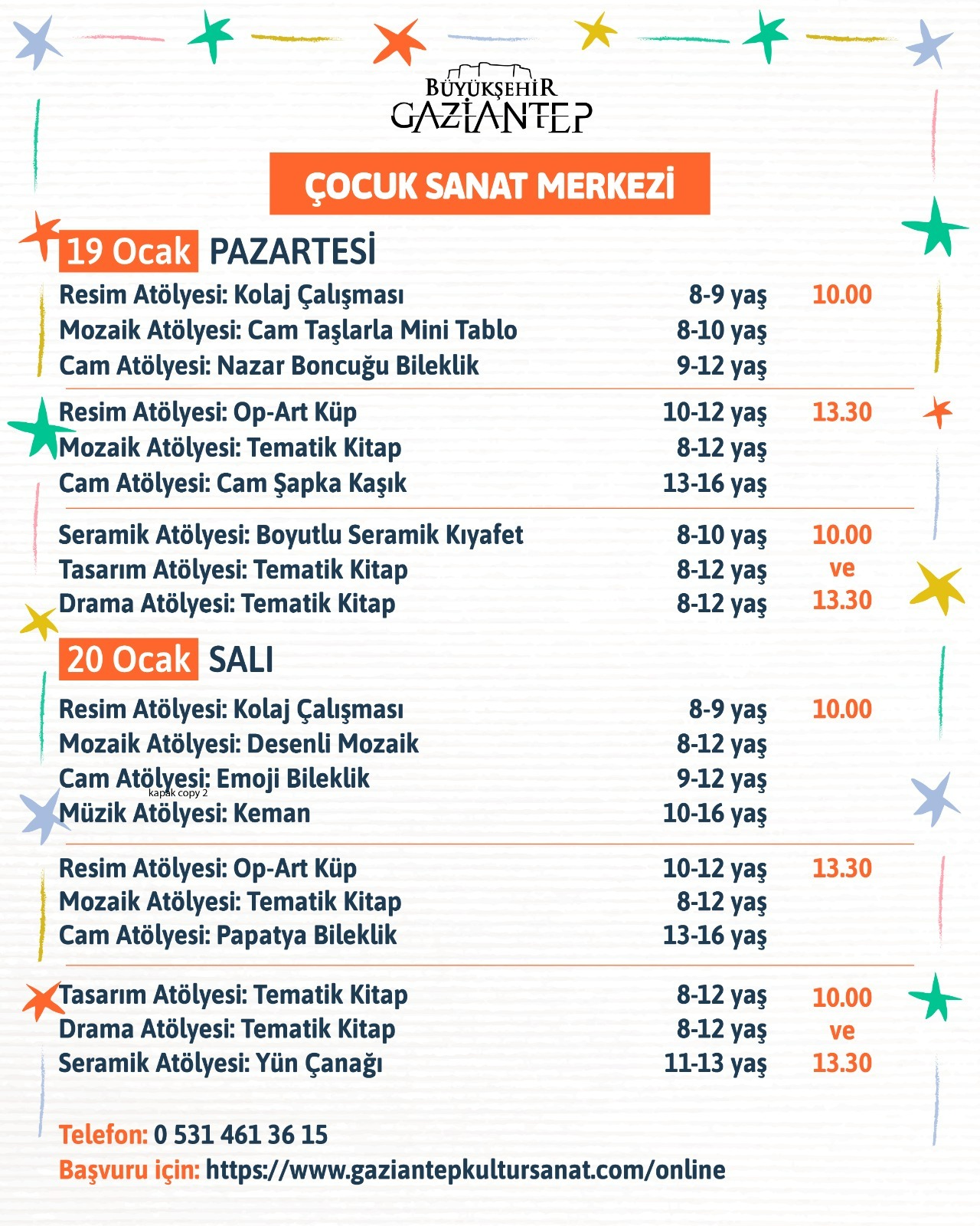 ÇOCUK SANAT MERKEZİ ''MÜZİK  ATÖLYESİ KEMAN  '' /20 OCAK