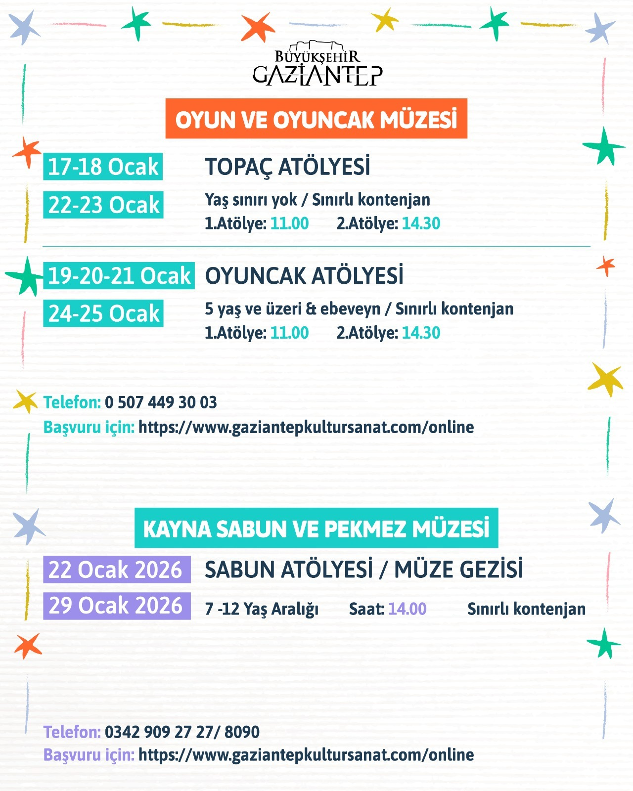 Topaç(Deerme) Atölyesi- 23 Ocak 2026 / Seans 11.00