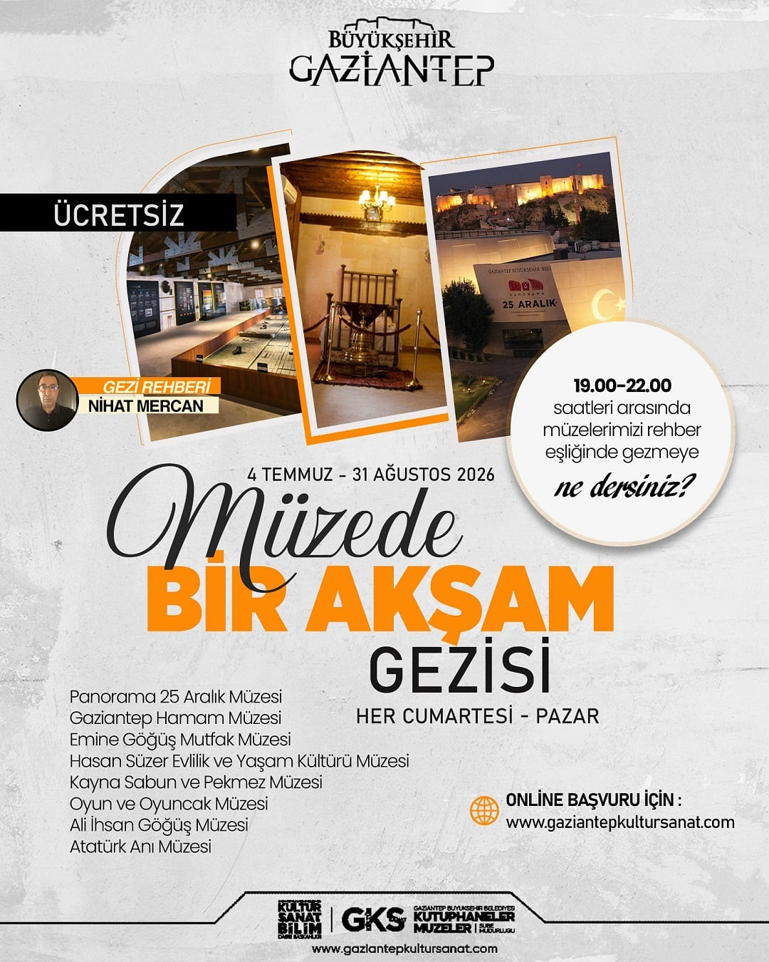 Rehberli Müzede Bir Akşam Gezisi Başvuru Formu - 29-30 Ağustos 2026 Cumartesi-Pazar